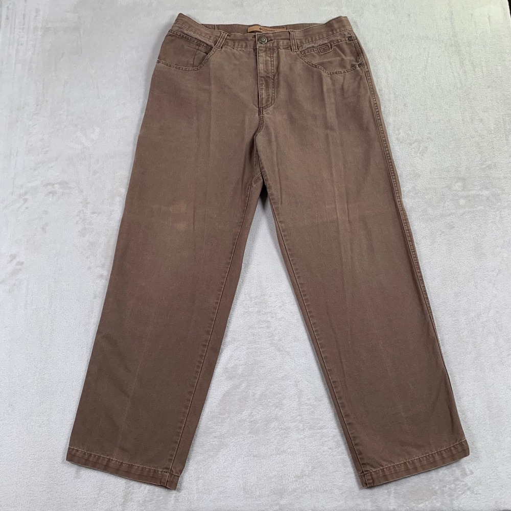 Columbia River Lodge Canvas Pants Men 34x29* Brown Straight Leg Outdoors Hunting - Picture 2 of 9
